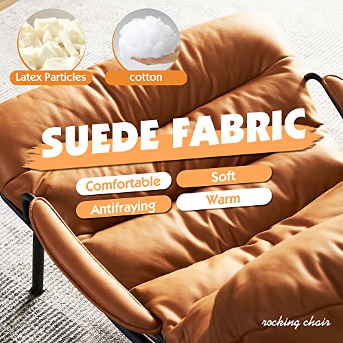 Ovios Living Room Accent Chair With Ottoman,Mid Century Modern Rocking Chair,Recliner Chair With Ottoman,Chaise Lounge Chairs For Home Office Study,Armchair For Small Spaces (Light Brown) #TOP5