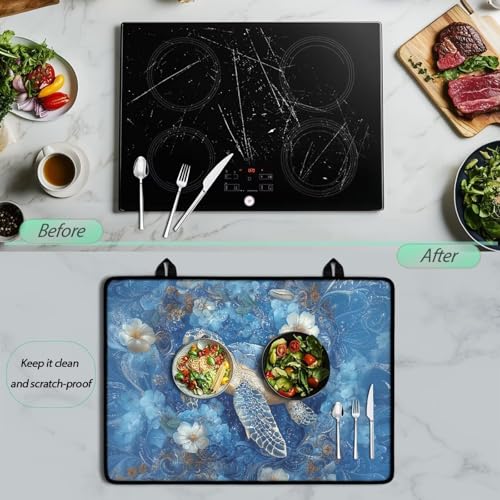Image of Moutain Sun Set Extra Large Silicone Stove Cover Mat 30 x 21 Inches Square Stove Cover Glass Countertop Gas Burners Protector Large Dish Drying Pad for Kitchen