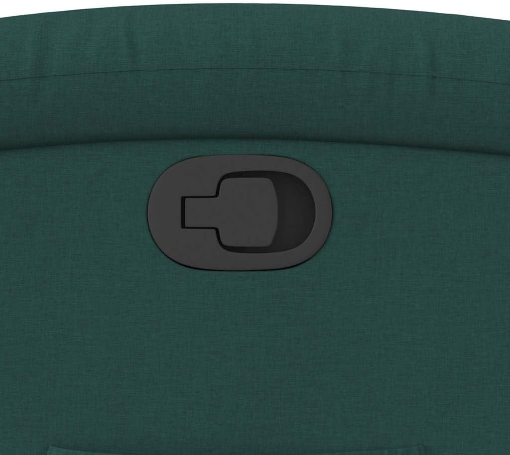 vidaXL Manual Recliner Chair for Adults, Single Home Theater Seating with Lumbar Support & Adjustable Backrest/Footrest, Modern Reclining Sofa for Living Room, Dark Green Fabric