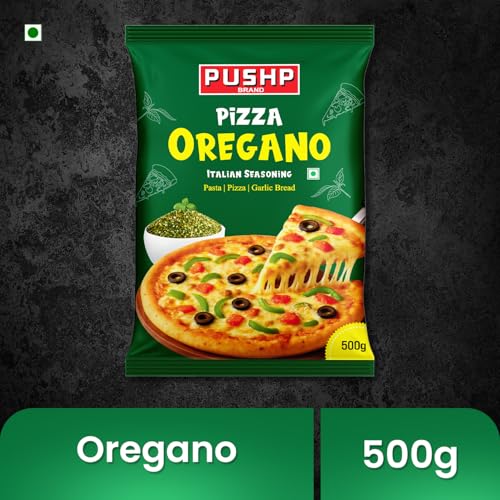 Image of Pushp Pizza Oregano 500g Pouch | Italian Oregano Seasoning | Pizza & Pasta Herb Mix | Oregano Flakes for Pizza, Garlic Bread, Sweet Corn & Snacks | Multipurpose Italian Seasoning