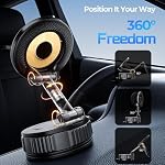 Support de téléphone de voiture magnétique sous vide:[2025 Mise à jour] pour Magsafe Car Mount, [89LB Suction] en tableau de bord pare-brise - 360° pliable support de téléphone iPhone 17 Pro Max16/15/14/13/12 Plus
