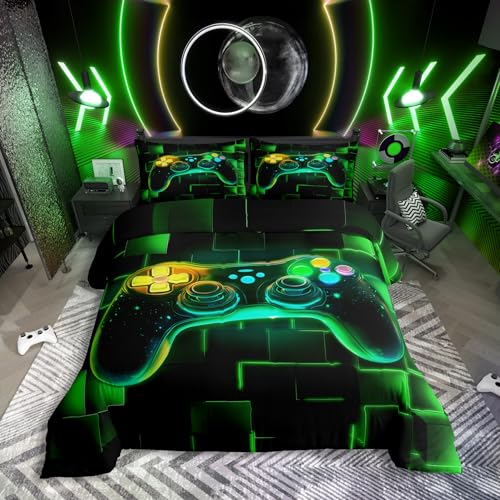 Homewish Kinder Gamer Gaming Geometric Videospiele Bettwäsche 155x220 – Ansicht 1