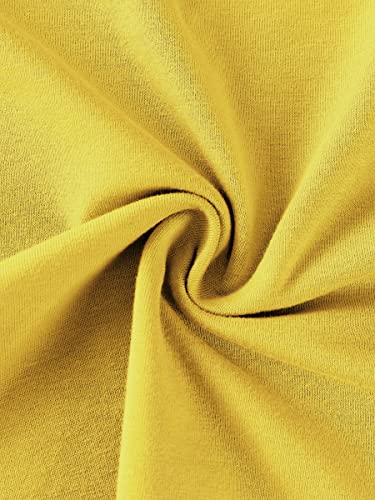 Missufe Tank Ruched Sleeveless Bodycon Dress Women's Casual Knee Length Basic Fitted Sundress (Yellow, Xx-Large) #TOP4