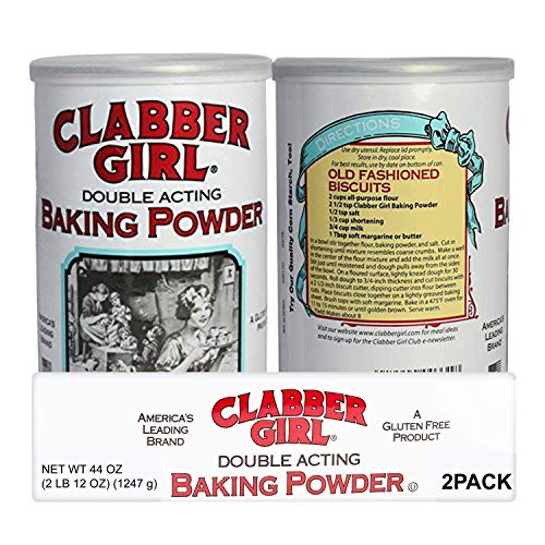 Clabber Girl: Double Acting Baking Powder - Gluten Free |Vegan | Kosher| Halal (22 oz -Pack of 2) 44 Oz