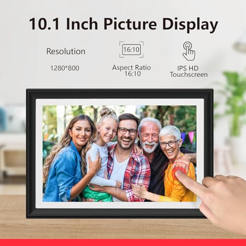 Image of 32GB 10.1 Inch WiFi Digital Picture Frame with 1280x800 HD IPS Touch Screen, Send Photo or Videos via App or Email,Support USB Drive /SD Card Extend Storage,Auto-Rotate,Wall Mountable