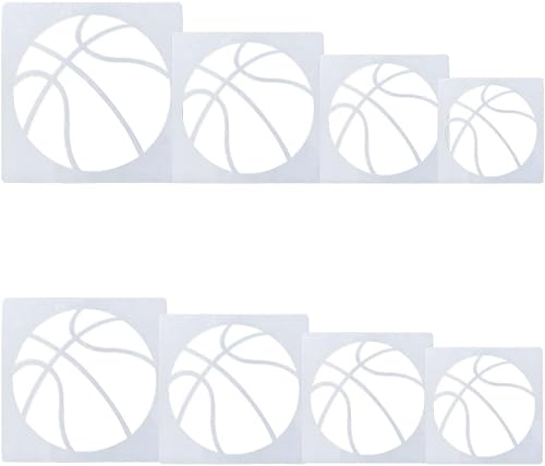 Plantilla de Baloncesto, 8 Piezas Plantillas Grandes de Baloncesto para Pintar, Lindas Plantillas Deportivas Reutilizables de Plástico Plantillas de