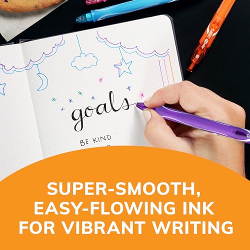 BIC Gelocity Quick Dry Retractable Gel Pens with Medium Point and Comfortable Grip, 12-Count in Assorted Ink