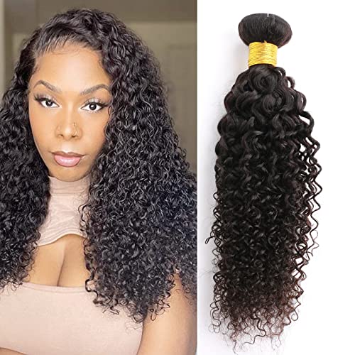 Huarisi 1 Bundles of Curly Brazilian Hair Bundle, 18 Inch Grade 8a Unprocessed Kinky Curly Weaves Human Hair
