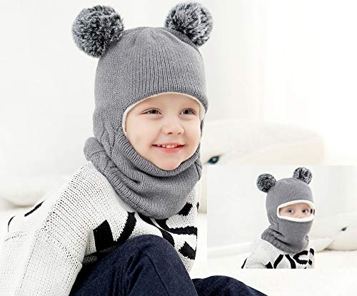 Image of Baby Girls Boys Winter Hat Scarf Kids Earflap Hood Scarves