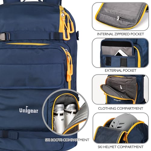 Image of Unigear Ski Boot Bag Backpack for Helmet 50L /70L, Goggles, Gloves, Skis, Snowboard & Accessories