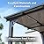 Aoxun 20'x10' Gazebo for Patio, Premium Pergola with Sloped Roof, Large Wall-Mounted Heavy Duty Awnings, for Backyard, Patio, Deck and More