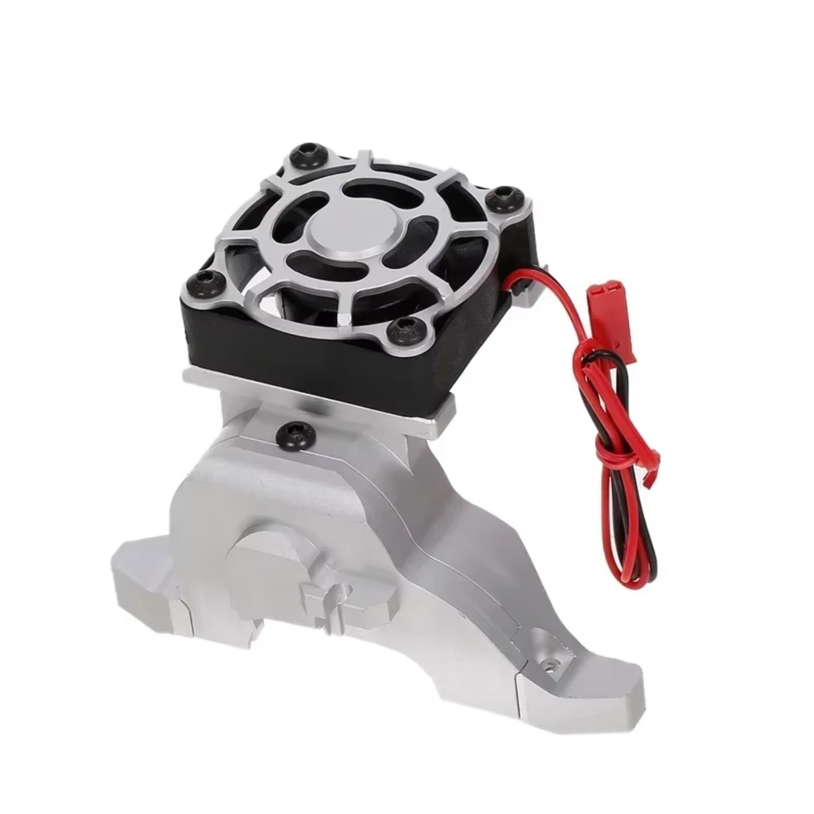 for Traxxas for TRX-4#8290 1/10 RC Crawler Car 1PCS Aluminum Alloy Motor Mount Heat Sink with Cooling Fan RC Upgrade Accessories(Silver)