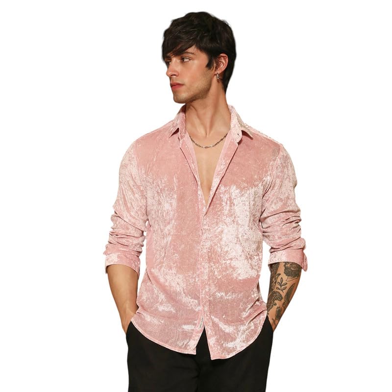 cahoot Men's Polyester Comfort Fit Shirt Casual Wear | Shawl Collar | Long Sleeve | Button Closure | Shirt Crafted with for Everyday Wear-picture-13