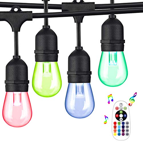 Outdoor string lights - patio lights color changing string 15 s14…