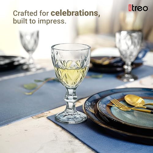 Image of Treo by Milton Regalia Shot Glasses I Set of 6 (65 ml) | Elegant Fluted mini Glasses with Geometric Design for Shots, mocktails, tasters & Parties