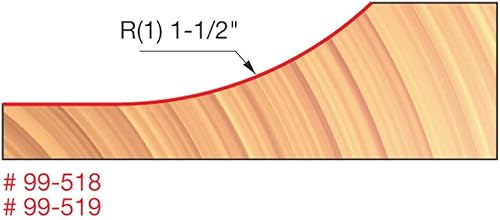Miniatura 2 de Freud 99-519 Broca de panel elevado de 3-12" (diámetro) con vástago de 12", radio grande de 1-12"