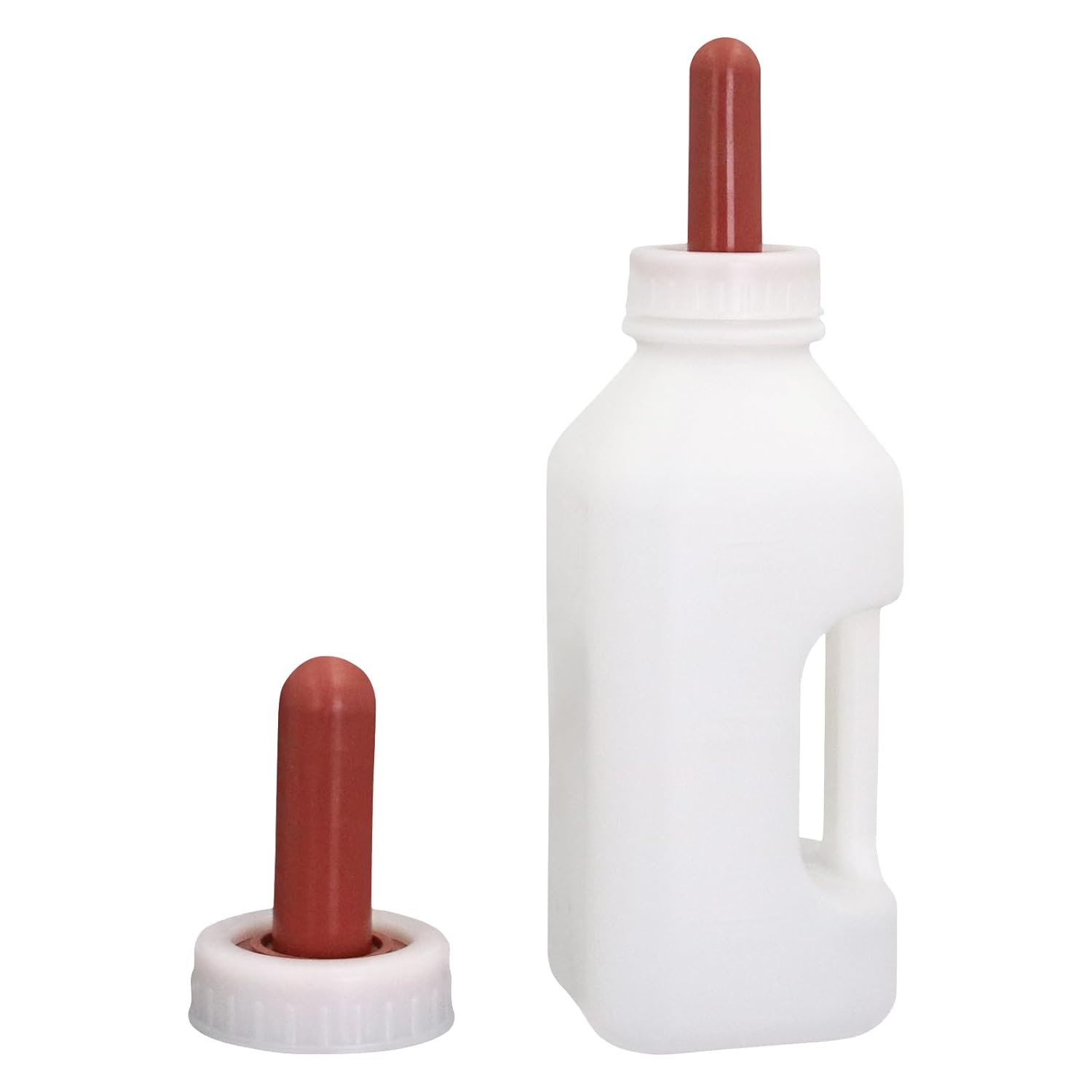 Screw Nipple Calf Feeding Device 2 Quart, Calf Feeding Bottle with Rubber Nipple & Cap, Handle Milk Pot Calf Feeding Supplies image 8 of 8 B0DLNFRY1G