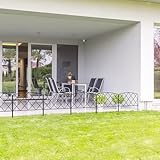 ARIFARO Dekorativer Gartenzaun 60cm H X 56cm B 5 Paneele Kein Graben Tierbarriere-Zaun, Haustierzaun Rostfreies Metallgitter-Panel-Begrenzung für Hunde, (Garden Fence)