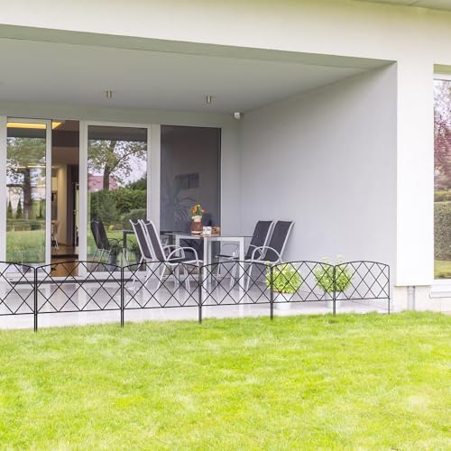 ARIFARO Dekorativer Gartenzaun 60cm H X 56cm B 5 Paneele Kein Graben Tierbarriere-Zaun, Haustierzaun Rostfreies Metallgitter-Panel-Begrenzung für Hunde, (Garden Fence)