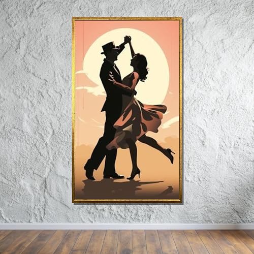 Tableau sur toile danse romantique vintage pour salon chic 43x86cm