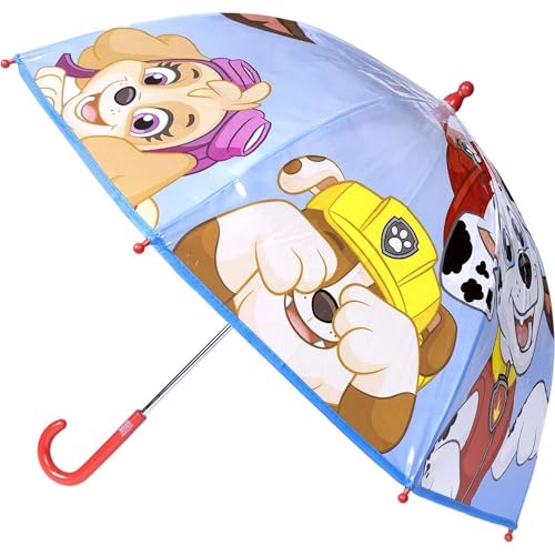 Paraguas Infantil Paw Patrol para Niños y Niñas – Paraguas Resistente y Seguro con Personajes como Chase, Marshall y Skye – Accesorio Colorido para el Colegio y Días de Lluvia