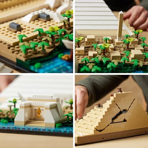 Architecture La Grande Piramide di Giza, Decorazione per la Casa, Idea Regalo per Adulti, Uomini, Donne, Mamma, Papà, Hobby Creativi con le Costruzioni, Collezione Monumenti Famosi 21058 - Lego - Immagine 4