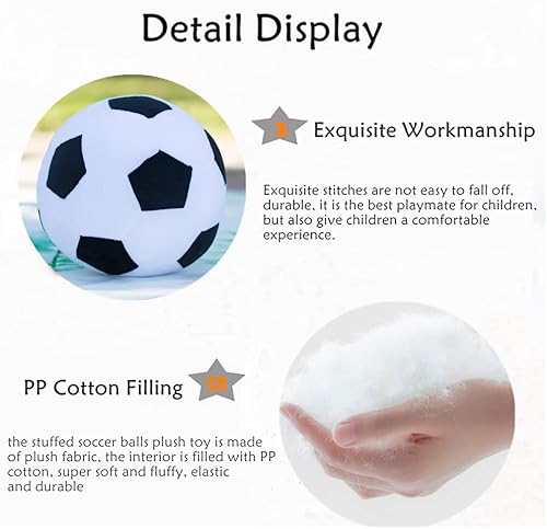 Miniatura 3 de Pelotas de fútbol de peluche para niños y bebés, juguete de peluche de fútbol suave de 9 pulgadas