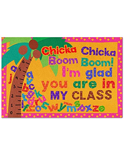 Teacher Classroom- Chicka Chicka Boom Boom - I'm Glad You are in My Class Entrance Way Rugs Doormats Soft Non-Slip Washable Bath Rugs Floor Mats for Home Bathroom Kitchen 16X24 Inch