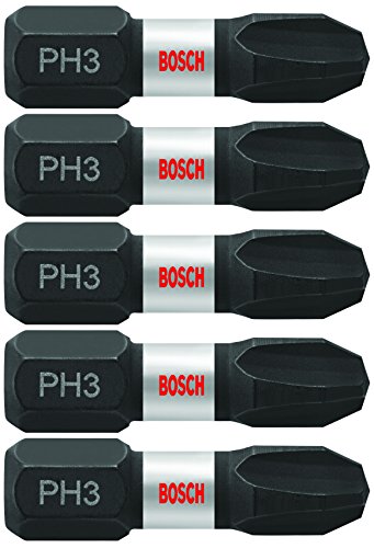 Image of BOSCH ITPH3105 5-Pack 1 In. Phillips #3 Impact Tough Screwdriving Insert Bits