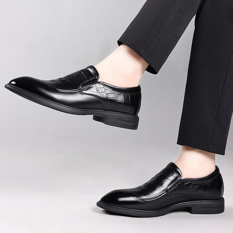 Men’s Oxford Shoes, Casual Leather Modern Fashion Pointed Toe Lace Up Wedding Office Work Tuxedo Shoes2