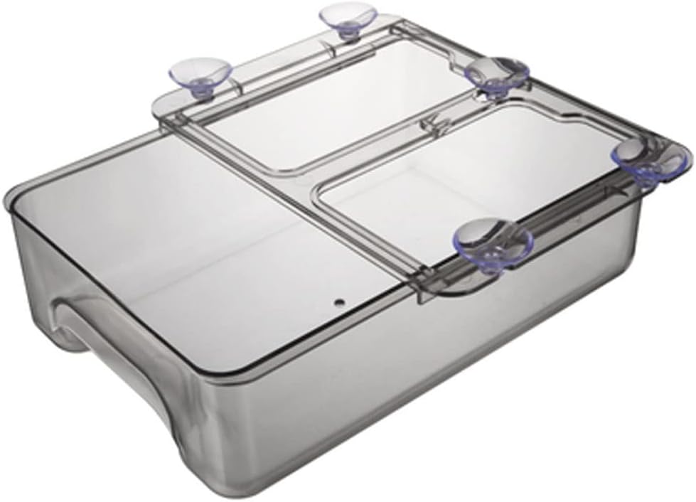 FMURY Plastic Fridge Organizer Egg Storage Containers Drawer Organizer Boxes Transparent Fresh Spacer Layer Storage Rack with 5 Sucker