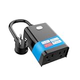 Outdoor Smart Plug&comma; 2&period;4G WiFi Outdoor Outlet with Dual Outlets&comma; Compatible with Alexa&comma; Google Home&comma; Smart Life&comma; Wireless Voice Remote Control&comma; IP65 Waterproof&comma; 125V 15A ETL FCC Certified