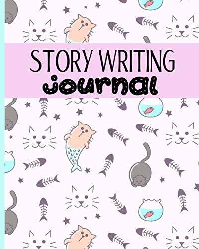 Story Writing Journal For Kids: Notebook And Drawing Paper For Kids To Draw And Write On - Cat Mermaid Design.