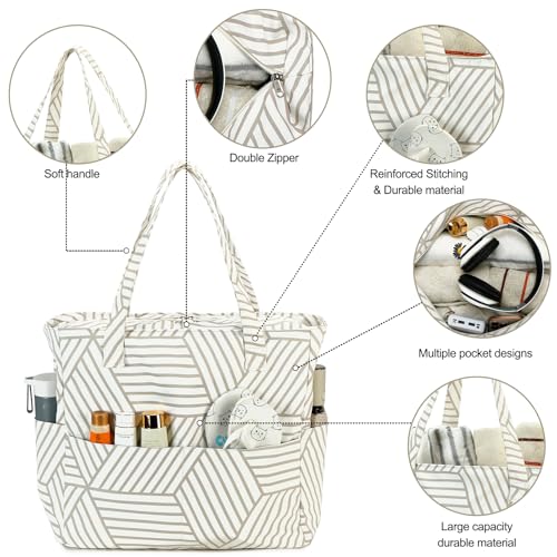Image of Waterproof Beach Tote Pool Bags for Women Ladies Extra Large Gym Tote Carry On Bag With Wet Compartment for Weekender Travel