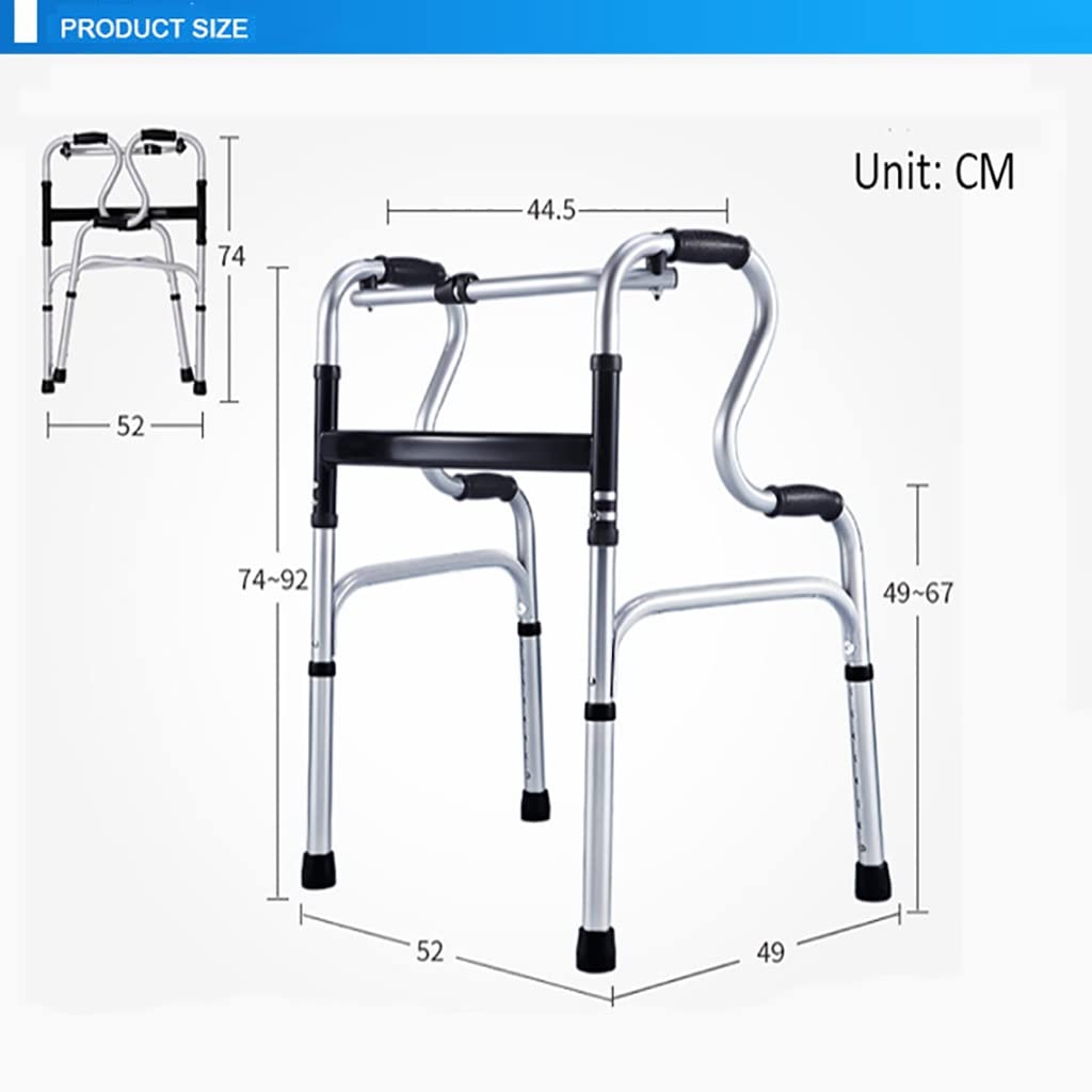 Andadores para Personas Mayores Sin Ruedas, De Aluminio, Portátiles, Ligeros, De Altura Ajustable, Plegables, con Ruedas, para Discapacitados, Equipo Médico, Carga De 180 Kg,Walker