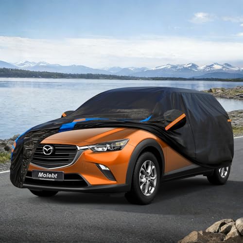 Image of Custom Fit SUV Car Cover for Mazda CX-30 CX-3 CX 30 CX 3 (2019-2026), Upgraded Waterproof All Weather Outdoor Auto Cover with Driver Door Zipper & Mirror Pockets, UV /Snow /Dust Protection