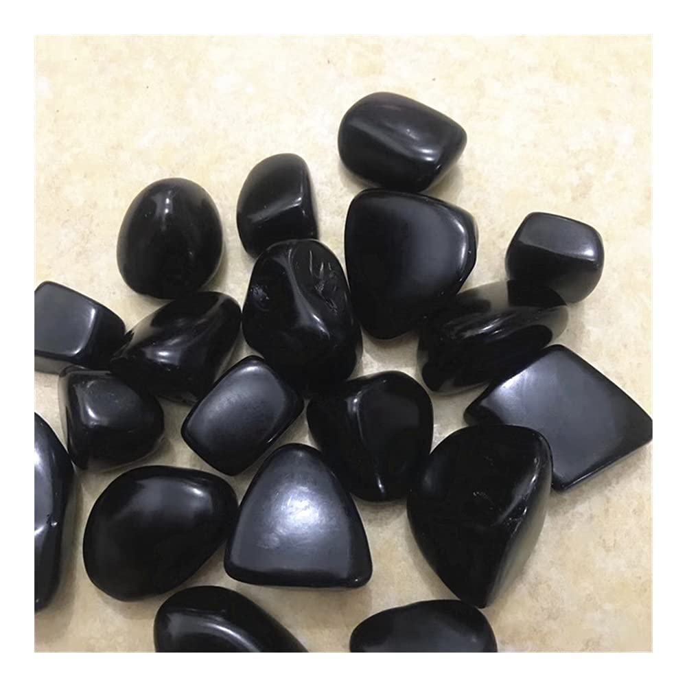 Natürlicher Kristall, rauer natürlicher schwarzer Obsidian, Trommelstein, polierte Kristallsteine Voller Textur (Size : 400g)