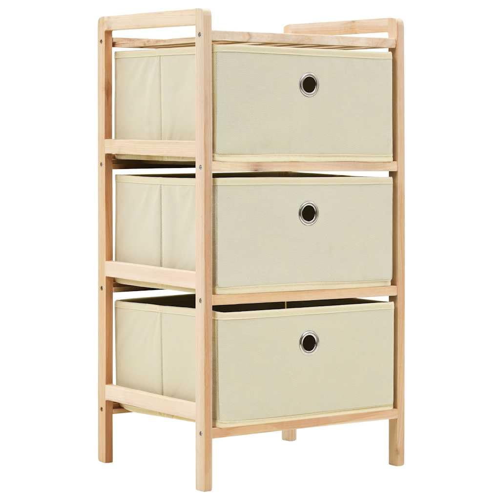 Estante de almacenamiento de madera de cedro con cesta de tela de 5 niveles, organizador beige para organización del hogar, solución de almacenamiento multiusos, cestas duraderas y elegantes incluidas