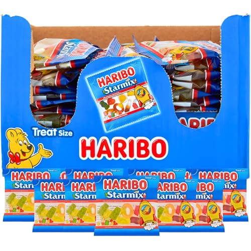 HARIBO Starmix Treat-Size Bags 100 Pack (16g Each) - 1.8 kg | Party Sweets Mini Bags Bulk Sharing Bag Kids Parties Events Office Snacks | Classic HARIBO Gummies Mix by Homora
