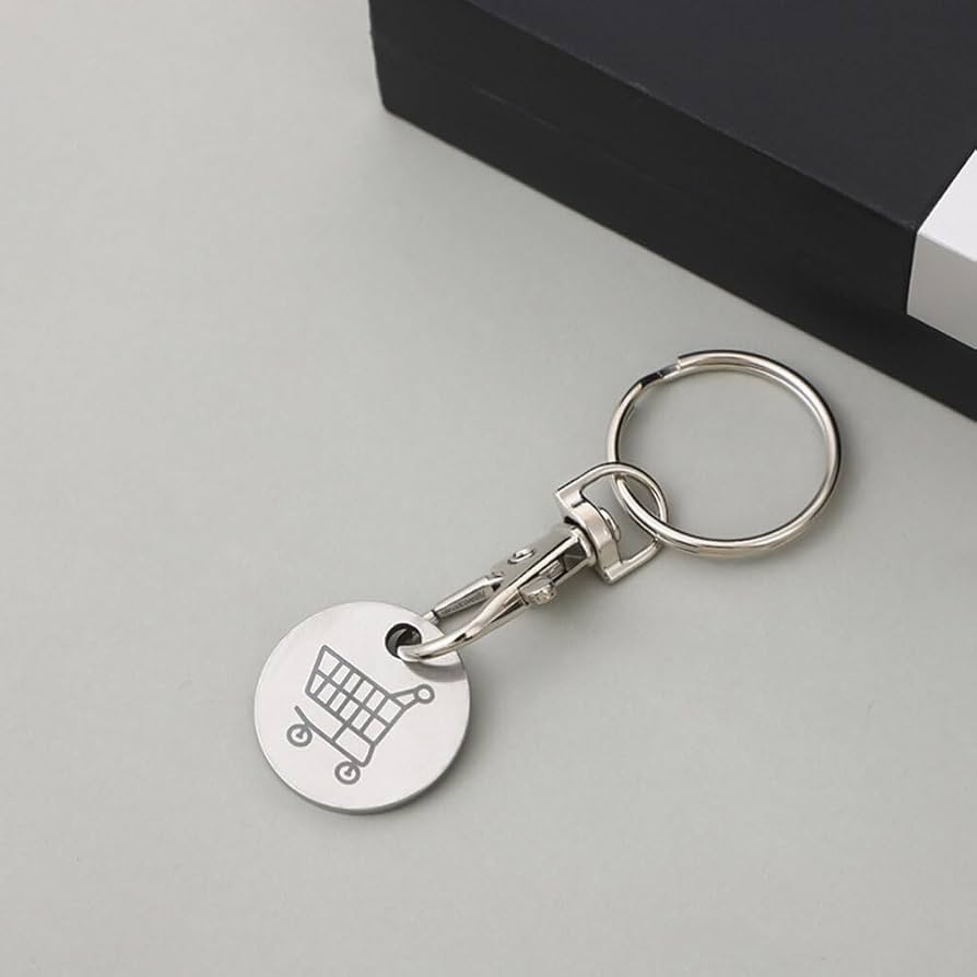 Craft 4 You Pack Of 6 X Shopping Trolley Token UK Keyring U00a31 Coin Shape Pound Tokens Key Ring For Supermarkets Locker Gym (6 X Scotland