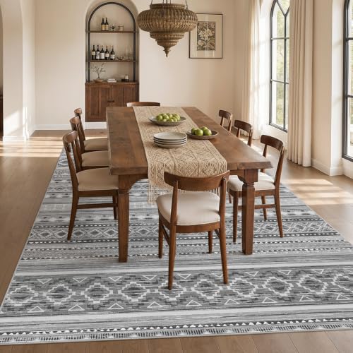 Image of cotiled Boho 5x8 Area Rugs for Living Room: Soft Moroccan Washable Rug