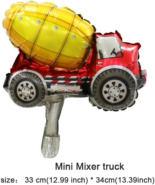 Miniatura 3 de 6 mini globos de vehículos de ingeniería, mezclador, excavadora, grúa, globos de aluminio de Mylar para niños, fiesta de cumpleaños, boda, baby