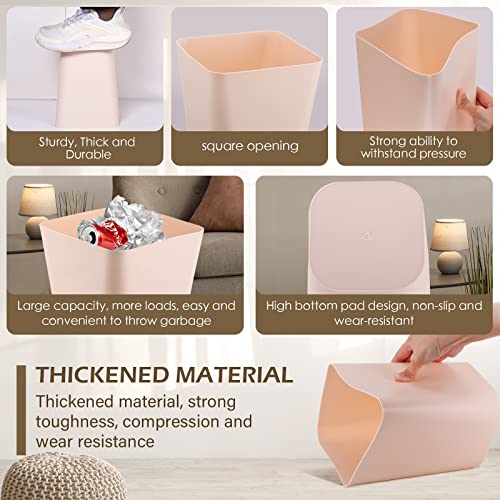 Amyhill Quadratischer Kunststoff-Mülleimer, kleiner Abfalleimer, Abfalleimer für Badezimmer, Büro, Küche, Wohnzimmer, Schlafzimmer, Zuhause, unter dem Schreibtisch, Schwarz, Grau, Weiß, Khaki, Braun, – Bild 5