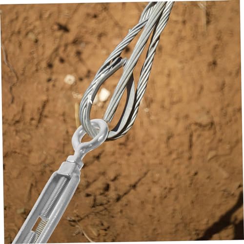 Sosoport tensores ajustables de acero inoxidable con extremos de ojo, resistentes para uso arquitectónico y decorativo con gancho seguro y cable miniatura 7