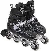 Patins Roller Inline 4 Rodas Skates Ajustavél com Rodas Iluminadas Jovens e Adultos, Para iniciantes, Adequado para uso Interno e Externo