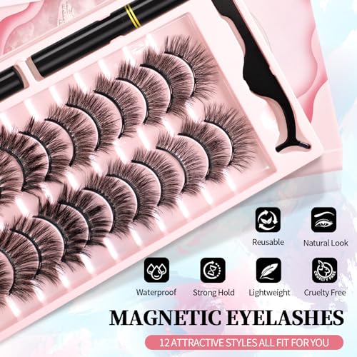 Ymojia T12 Magnetic Eyelashes And Eyeliner Kit thumb #3