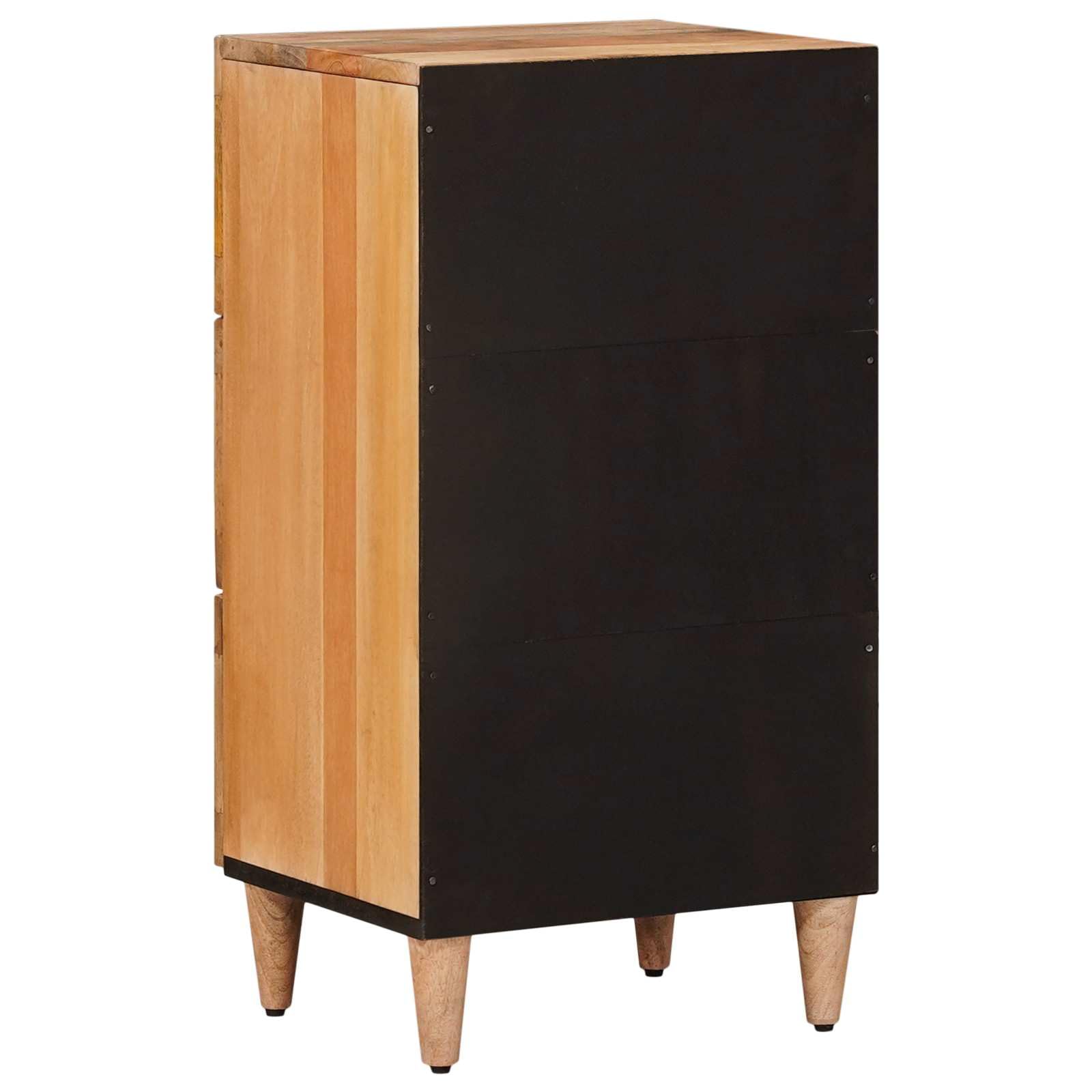 Sideboard mit Schubladen aus Massivholz Mango Natur 40 x 33 x 75 cm, modernes Lowboard und Medienmöbel für Wohnzimmer, TV, HiFi Rack, mit Stauraum für DVDs, Blu Ray, Vinyl und Gaming Zubehör