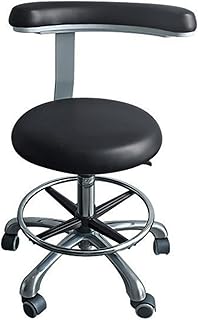 SFKLYU Dentist Chair Medical Stool Dental Assistant Stool 360° Rotation Armrest PU Leather Saddle Stool Salon Chair Height Adjustable,C2