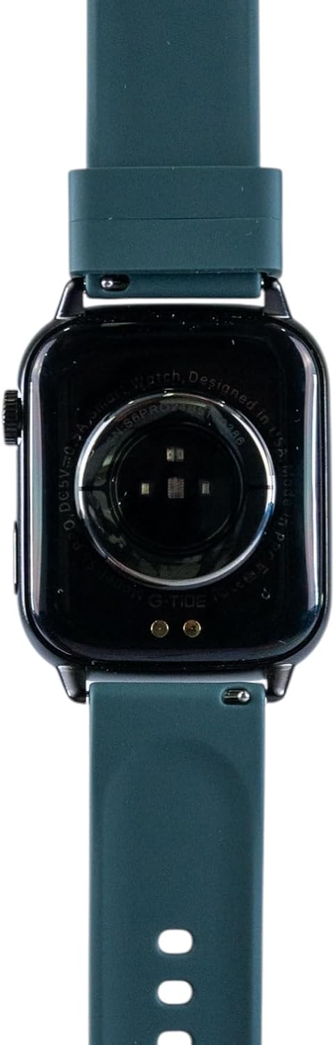 Lado view do reloxo intelixente G-TiDE S6 Pro que mostra o botón físico e os orificios para o micrófono/altofalante.