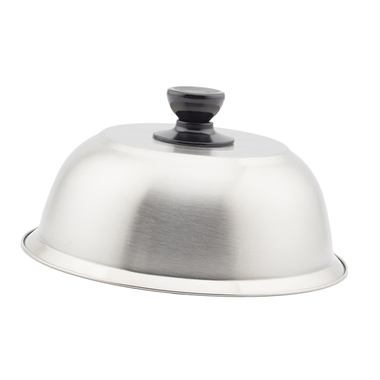 Couvercle cloche burger en acier inoxydable taille M avec poignée isolée